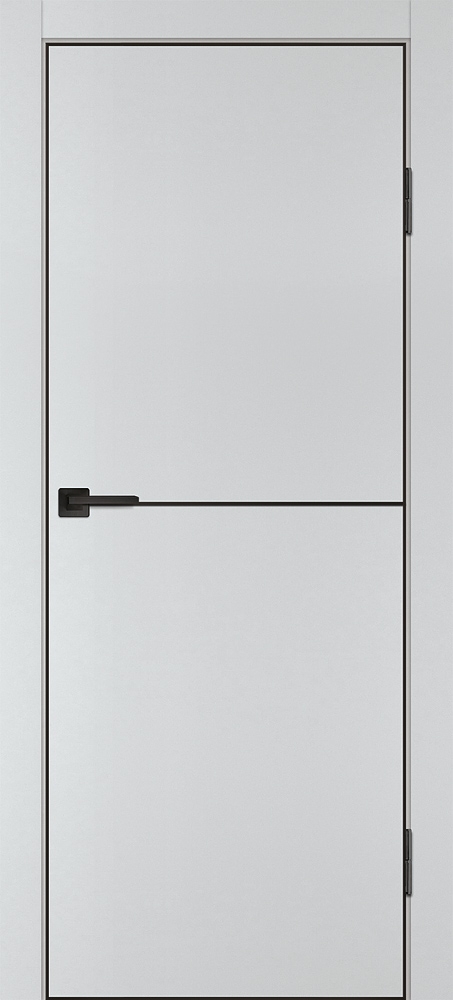 Межкомнатная дверь P-19  черный молдинг PET,  кромка ABS черная c 4-х ст. Сапфир матовый