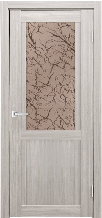 Межкомнатная дверь Легенда К-12 тон Белая лиственница Остекление Гранит бронза
