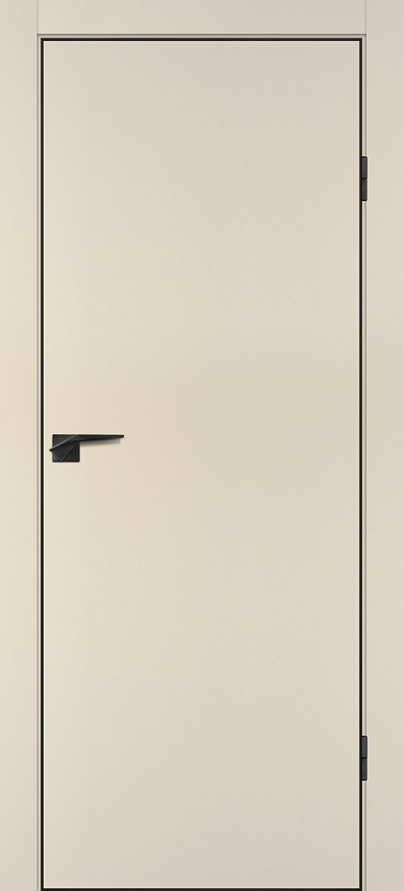 Межкомнатная дверь P-1 кромка ABS черная c 4-х ст. Бежевый матовый